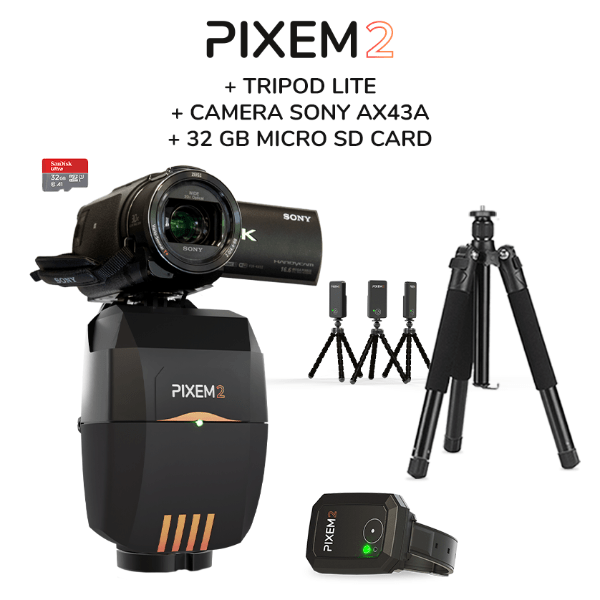 PIXEM 2 + SONY AX43A Kamera + 32 GB microSD-Card + Tripod Lite